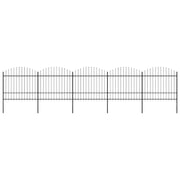 Recinzione da Giardino con Punta a Lancia in Acciaio 838x175 cm Nero 277743