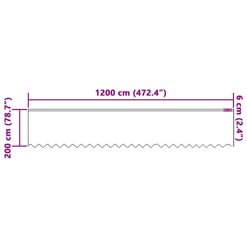 vidaXL Tende con tende Floreale Bianco 1200 x 200 cm Poliestere