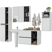 Set di mobili da bagno sospesi VAMI in Bianco con colore interno Grigio Grafite