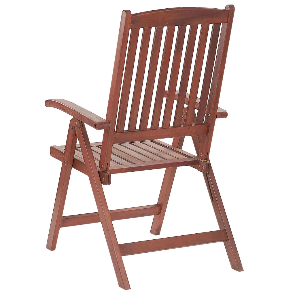 Set di 6 sedie da giardino in legno di acacia cuscino blu regolabile pieghevole per esterni in stile rustico country