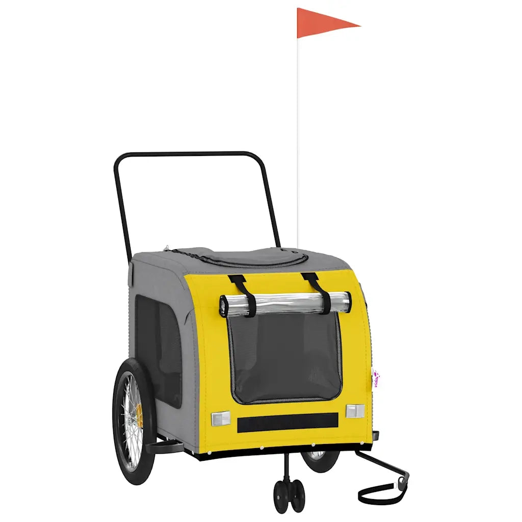 Rimorchio da Bici per Animali Giallo e Grigio Oxford e Ferro CFW8844475