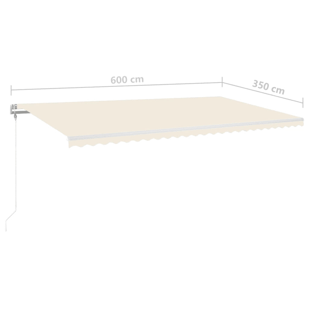 Tenda Automatica con Sensore Vento e LED 600x350 cm Crema 3069052