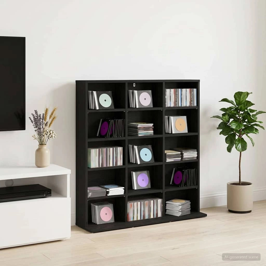 Mobile per CD Rovere Nero 96 x 23,5 x 97,5 cm 8012667