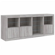 Buffet credenza cassettiera armadio mobile contenitore organizer per cucina soggiorno salotto con luci LED Sonoma 164 x 37 x 67 cm grigio 02_0030060