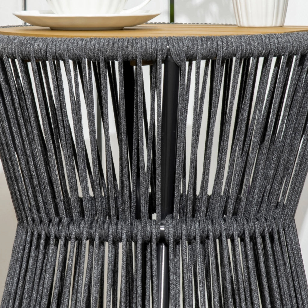 Tavolino da giardino in polyrattan ¨C zephmum ¨C 39x39x49 cm, nero + naturale