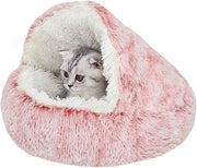 Letto per cani coperto con grotta per gatti donut per gattini e cuccioli di cane morbido piumino imitazione pelo soffice cuscino per gatti divano per gatti 50cm - Cuscino per gatti