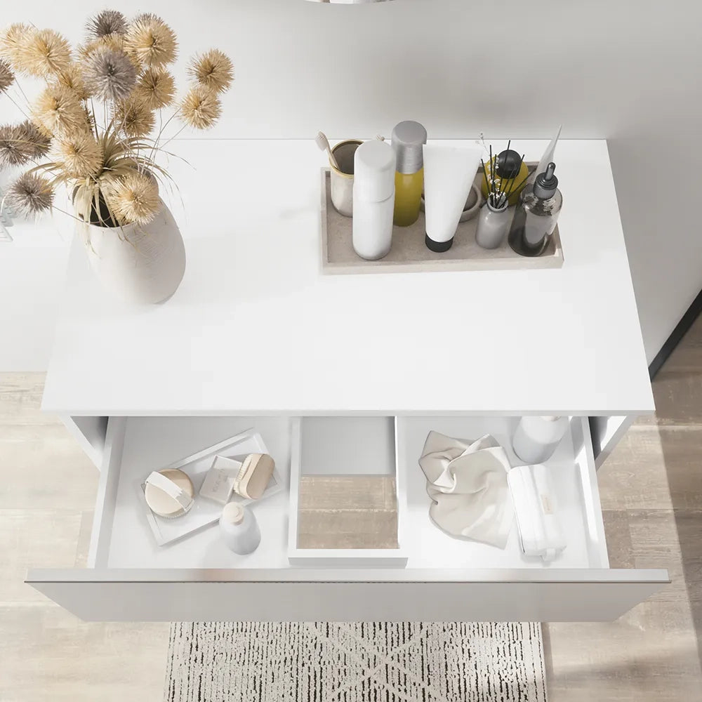 Cassettone sospeso 80 cm bianco opaco | Darwin