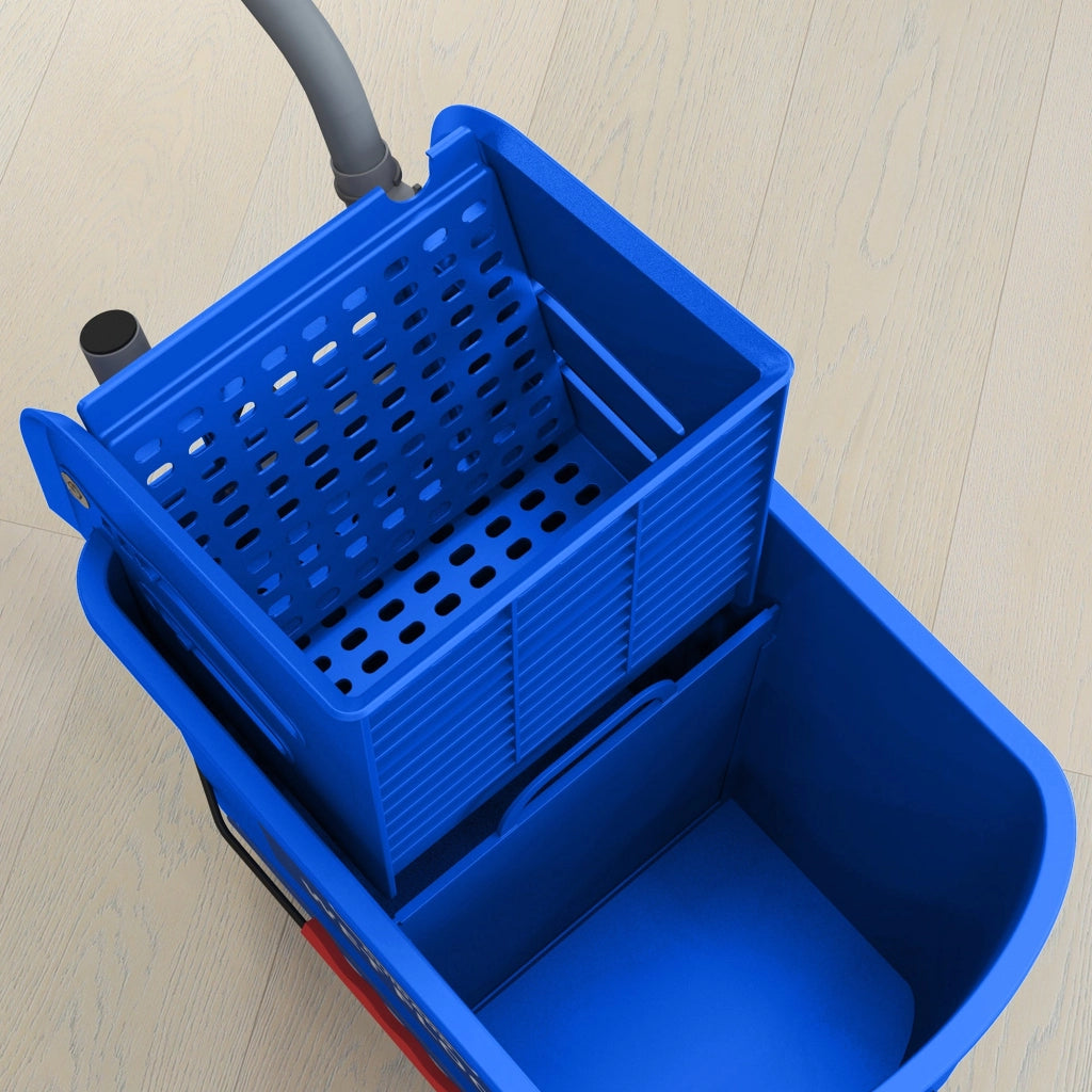 Carrello Pulizie con Secchio da 20 L e Strizzatore 60x27x70.5 cm Blu