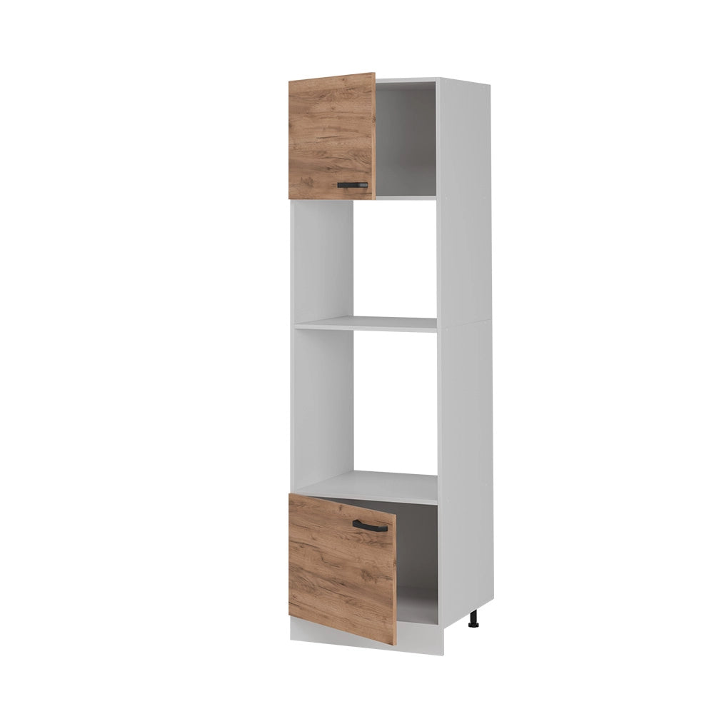 Mobile cucina microonde R-Line Rovere dorato/Bianco 60 cm senza piano di lavoro Vicco
