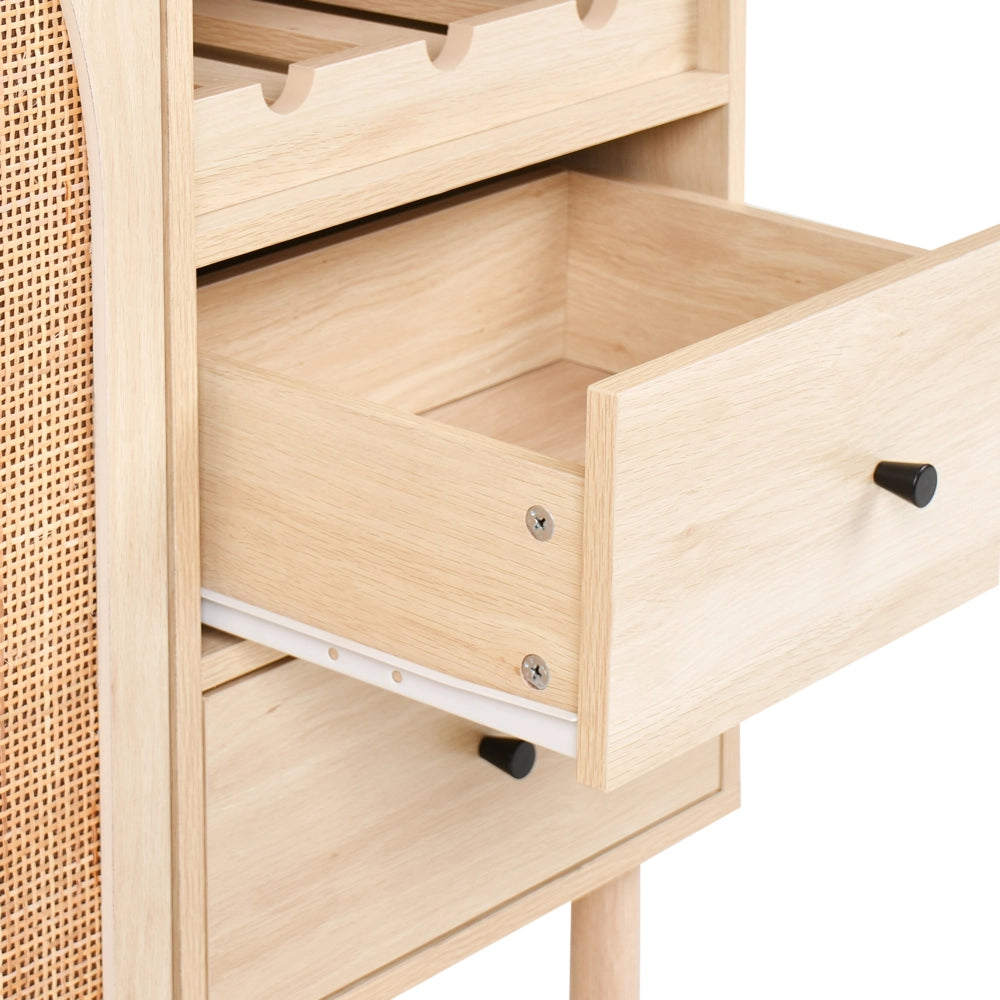 Mobile per cucina decorativo in truciolato marrone chiaro con ripiani e display Sala da pranzo Cucina