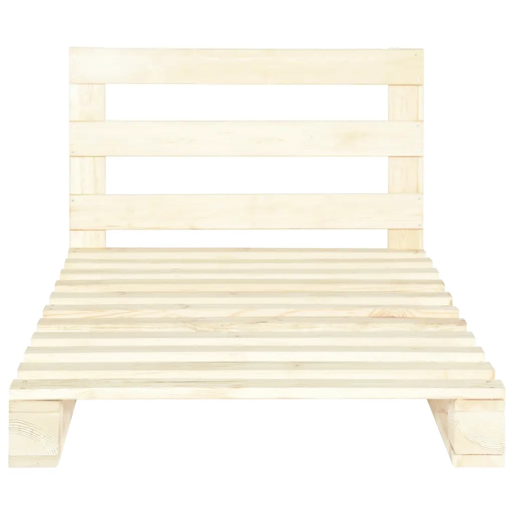 Letto singolo | Letto per adulti | Giroletto in Pallet di Legno Massello di Pino 100x200 cm