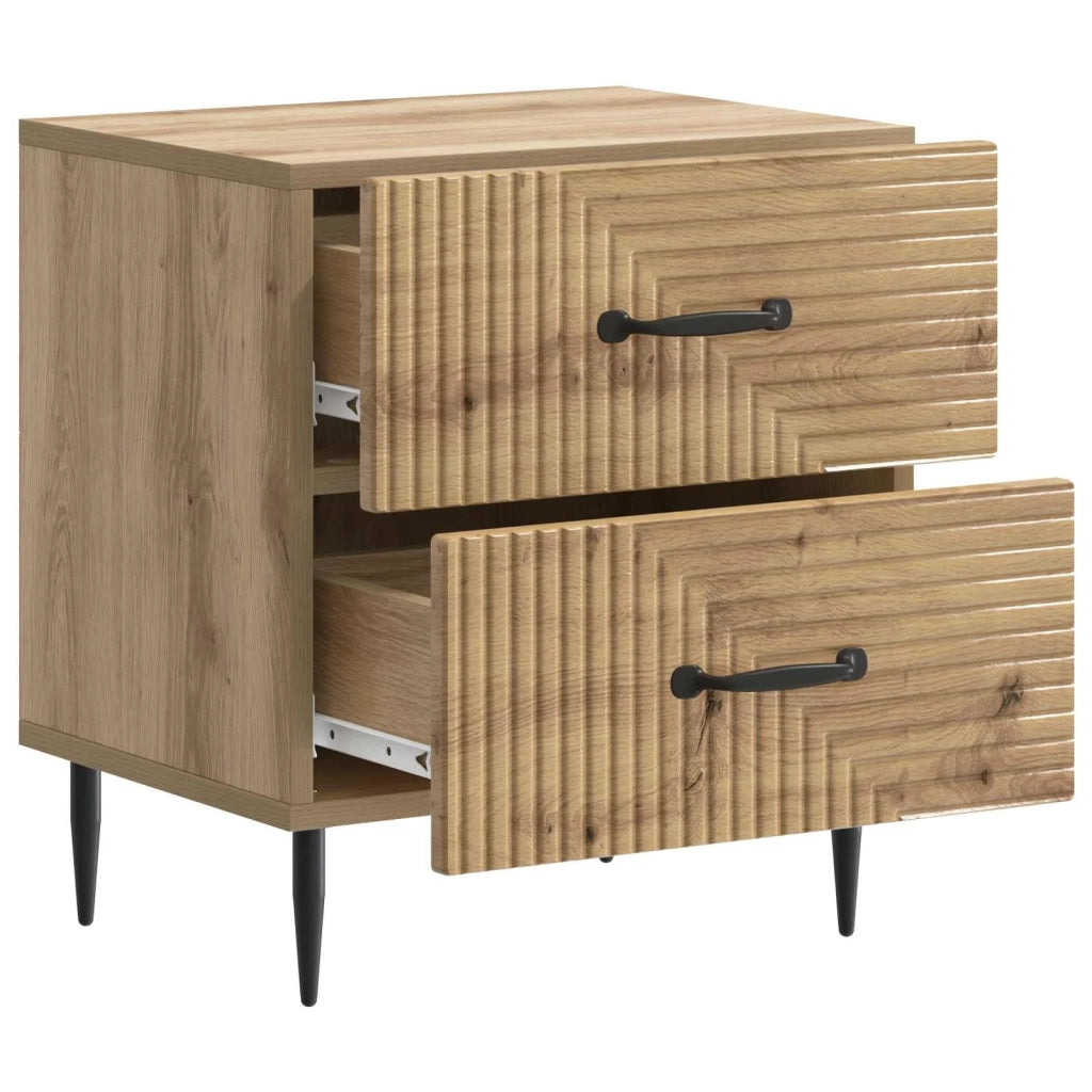 Armadio da Notte 2 pcs Rovere Artigianale 43 x 34,5 x 47,5 cm 894774
