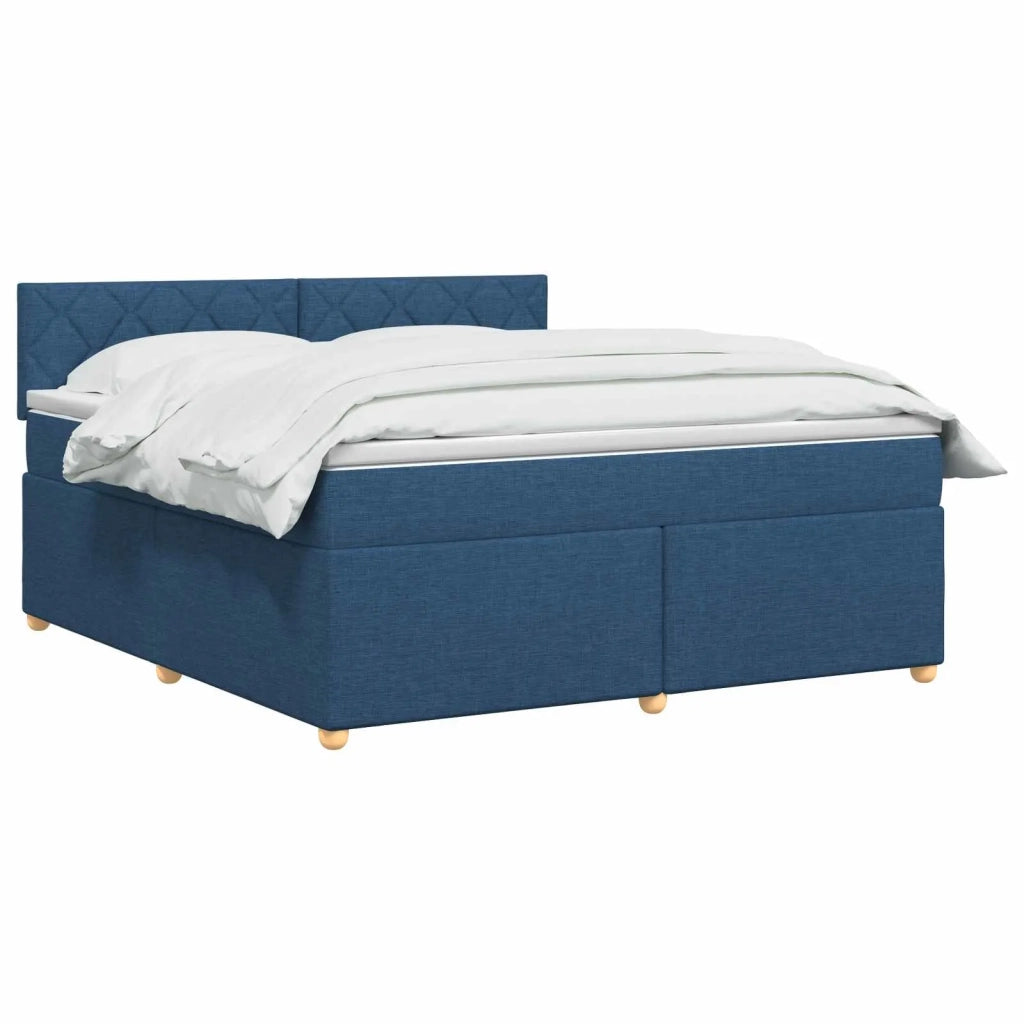 Letto box spring con materasso Blu 140 x 190 cm Tessuto 3450964