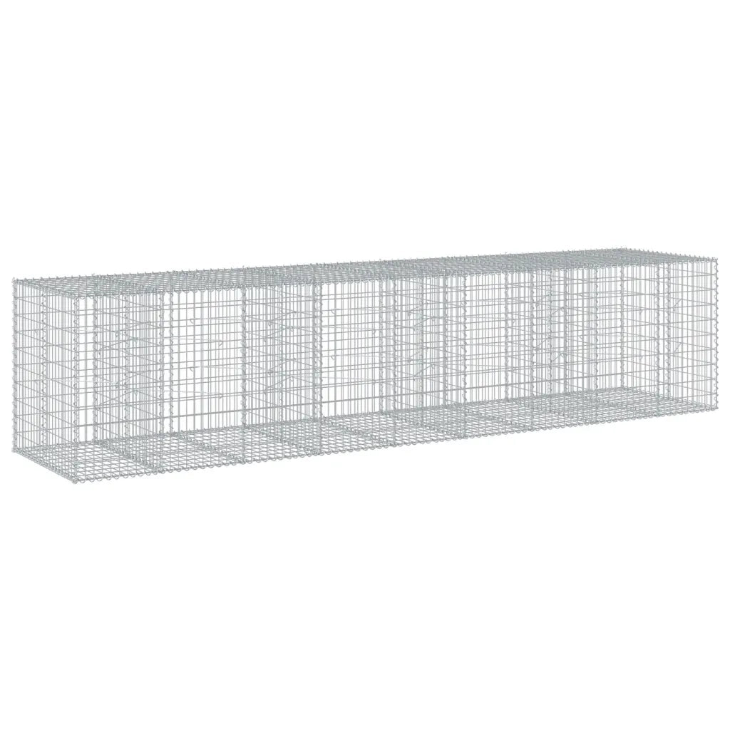 vidaXL Cesto Gabbione con Copertura 450x100x100 cm in Ferro Zincato