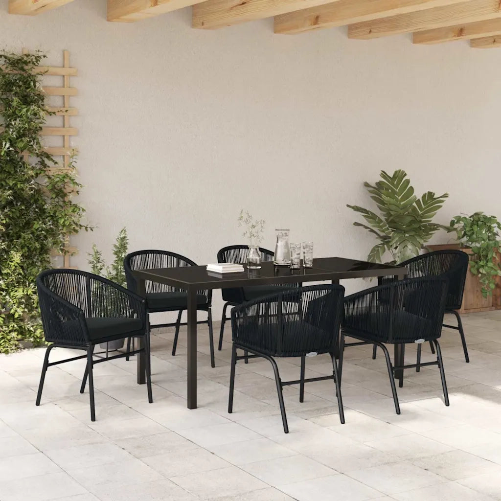 Set da Pranzo per Giardino 7 pcs Nero 3379349