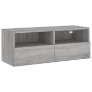 Mobile TV multimediale mensola TV credenza mobile TV sala da pranzo soggiorno camera da letto a parete Sonoma 80 x 30 x 30 cm legno ingegnerizzato grigio 02_0028191