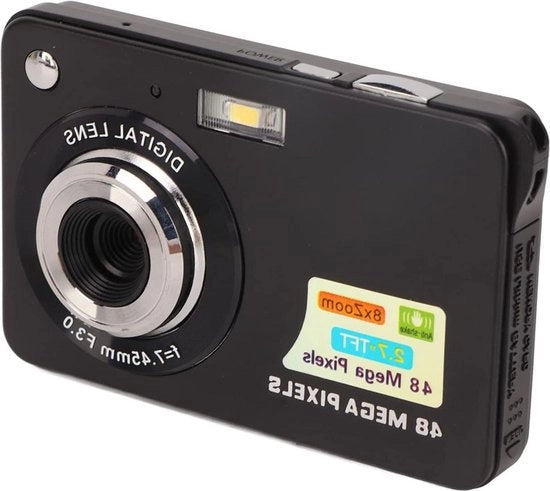 Camera Digitale 4K Ultra HD 48MP con Zoom 8x e Display LCD 27 Pollici con Illuminazione Integrata - Adatta per Babycamera e Monitor per Ragazzi, Ragazze e Adulti.