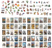 Sticker per viaggio estivo 70 pezzi - Sticker acqua resistente - Materiale cartaceo 60 pezzi - Sticker retro - Autoadesivo - Ideali per la decorazione