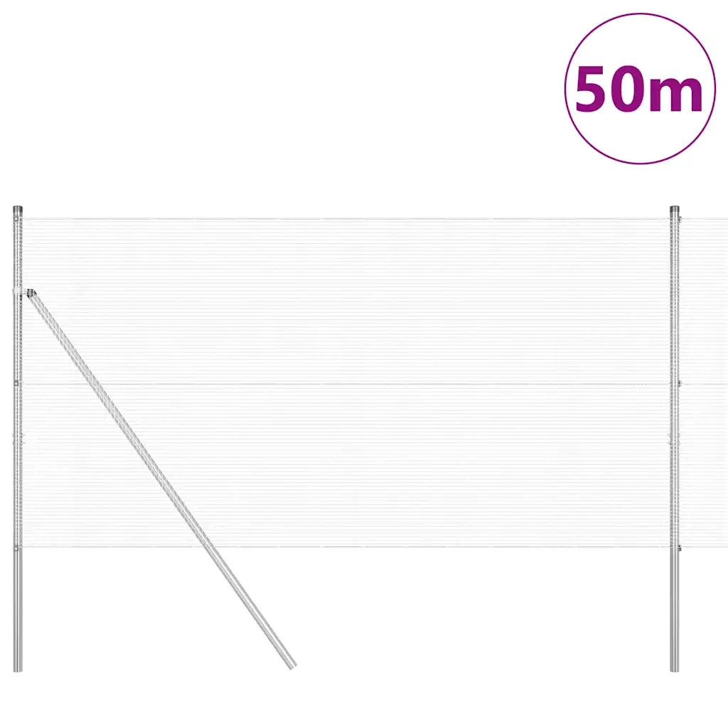 Palo della recinzione Argento 50 x 1,2 m (rete 12 x 12 mm)