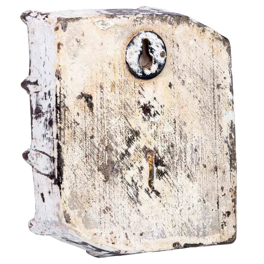 Appendino in legno intagliato con finitura bianco anticato artigianale 16x0x8h cm