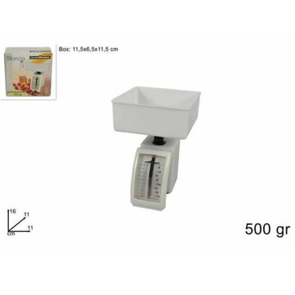 Trade Shop - Bilancia Da Cucina Con Vaschetta Analogica Fino A 500 Grammi Alimenti Cibo -