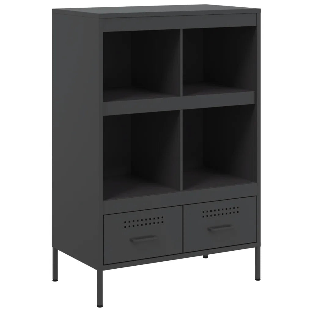 Credenza | Madia | Buffet da pranzo | Armadio da pranzo Nera 68x39x101,5 cm in Acciaio