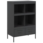 Credenza | Madia | Buffet da pranzo | Armadio da pranzo Nera 68x39x101,5 cm in Acciaio