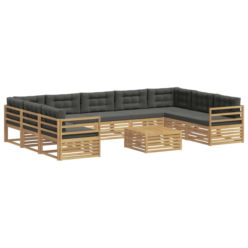 Set di divani da esterno 10 pcs Legno di Acacia Massello