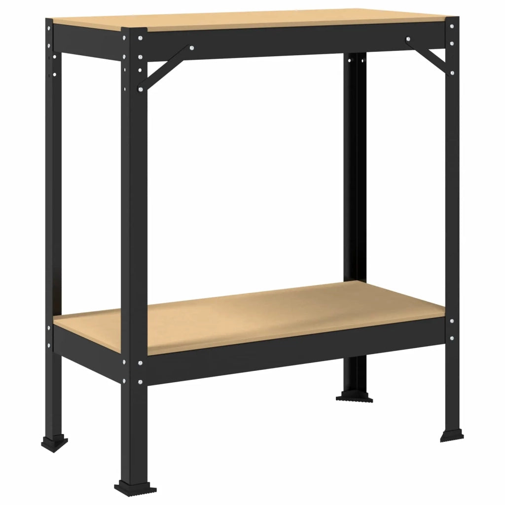 Banco da lavoro con lo scaffale Nero 81 x 41 x 91 cm 42020132