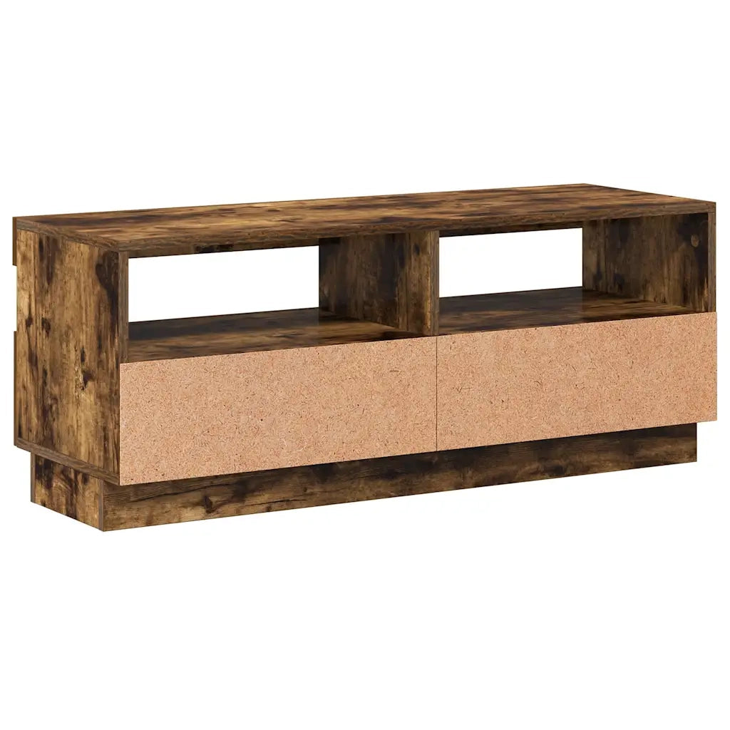 Mobile Porta TV con Luci LED Rovere Fumo 100x35x40 cm 815720