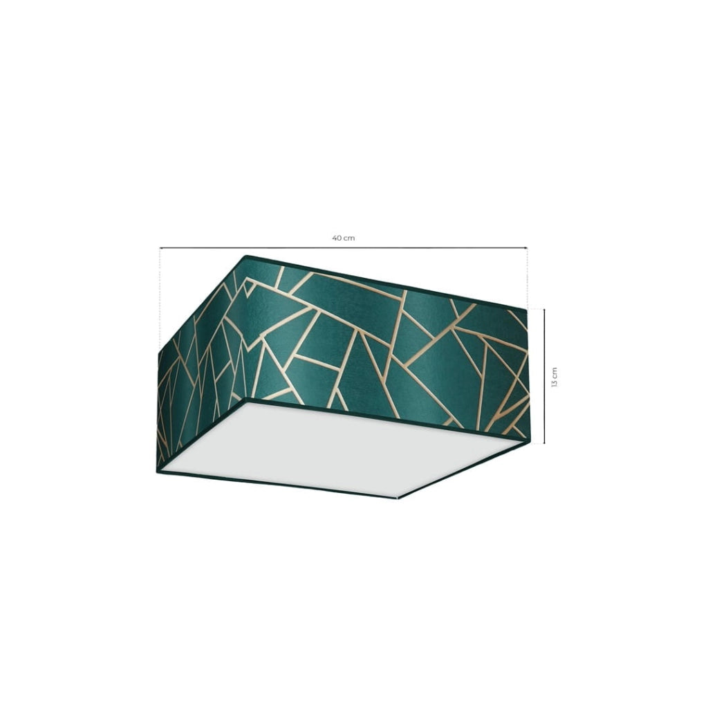 Plafoniera Ziggy Milagro verde quadrata 40cm 2xE27