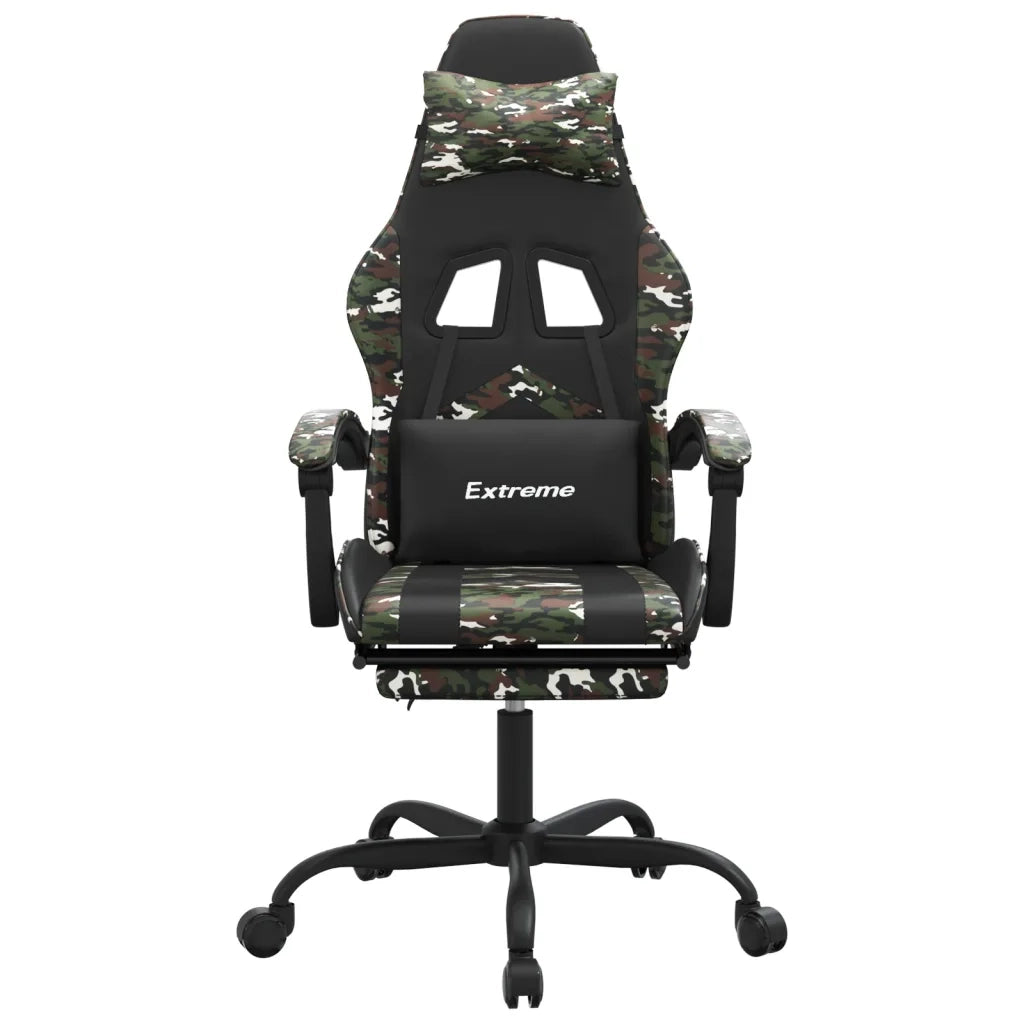 Sedia da Gaming con Poggiapiedi Nero e Mimetico in Similpelle 3143913