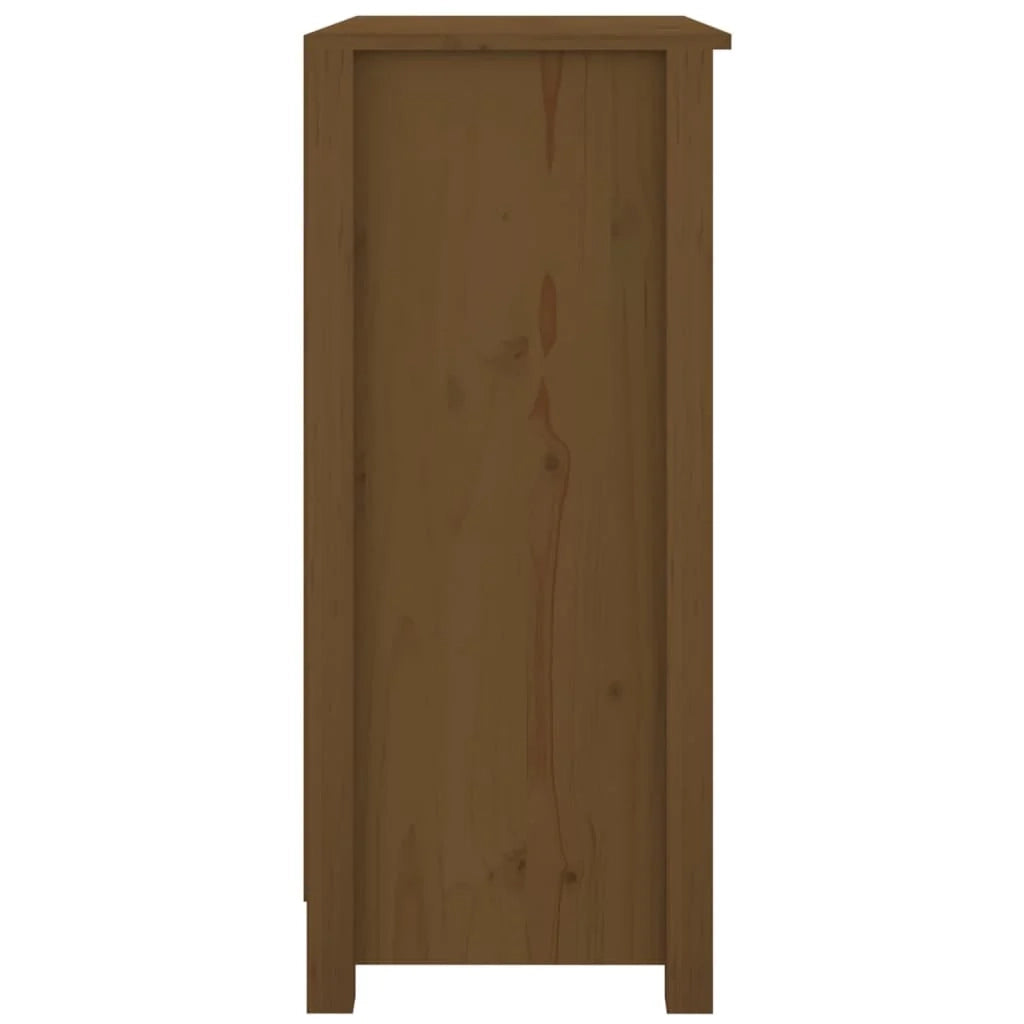 Buffet credenza cassettiera armadio mobile contenitore organizer per cucina soggiorno salotto 70 x 35 x 80 cm legno massello di pino marrone 02_0035761