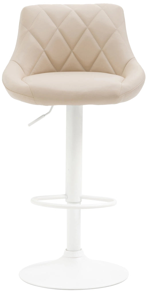 Sgabello Lazio in similpelle crema,bianco