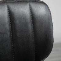 Outsunny Sgabello con Rotelle, Sgabello da Lavoro Girevole a 360°, Sgabello Ergonomico, Altezza Seduta Regolabile 47-62 cm, Rivestimento Sintetico Imbottito, Metallo Cromato, Nero