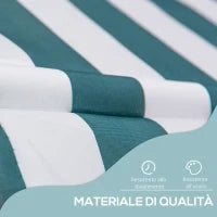 Tenda da Sole da Esterno 2x1.5m a Rullo con Manovella, Altezza e Angolazione Regolabile, Bianco e Verde