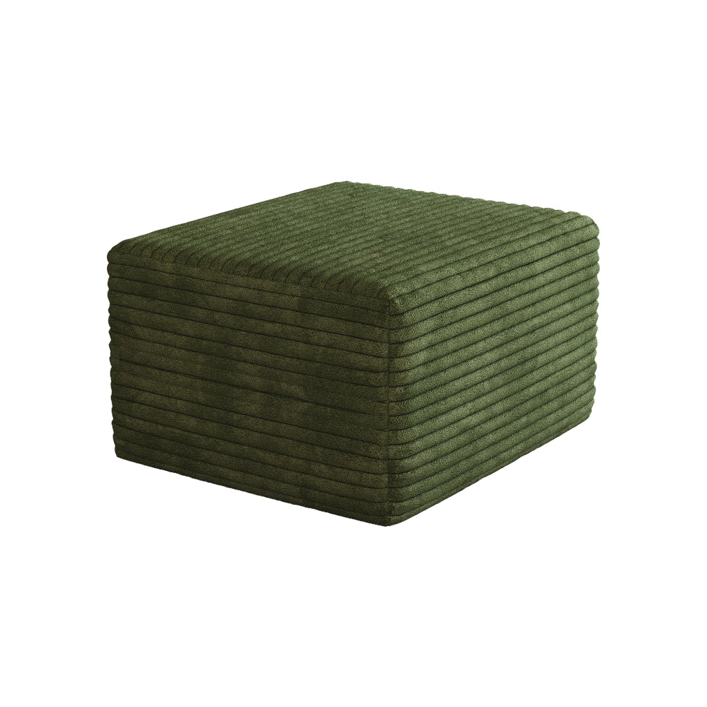 Pouf modulare con seduta morbida, senza montaggio, in tessuto, Verde