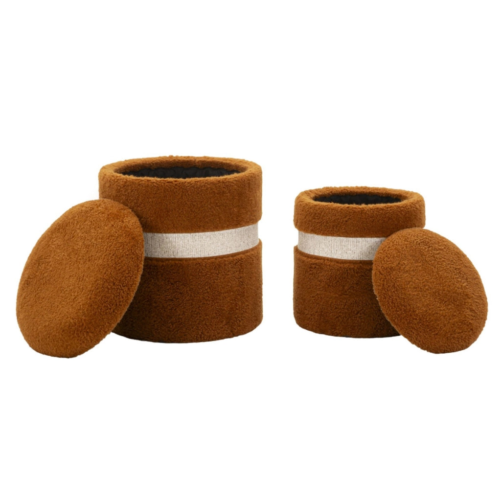 Pouf VKH721, Marrone, MDF, 47x40x40 cm