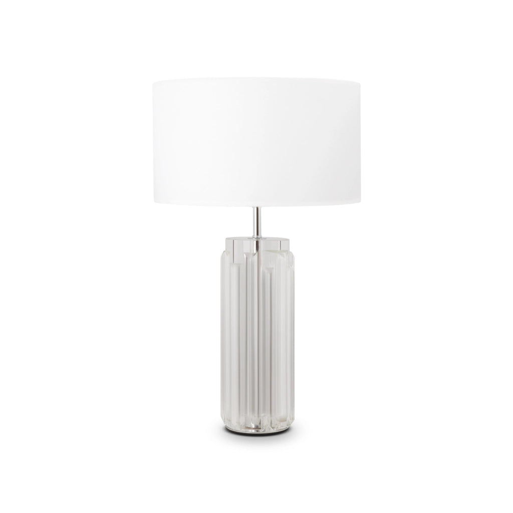 Maytoni Lampada da tavolo moderna Muse 1 luce E27 cromo metallo tessuto