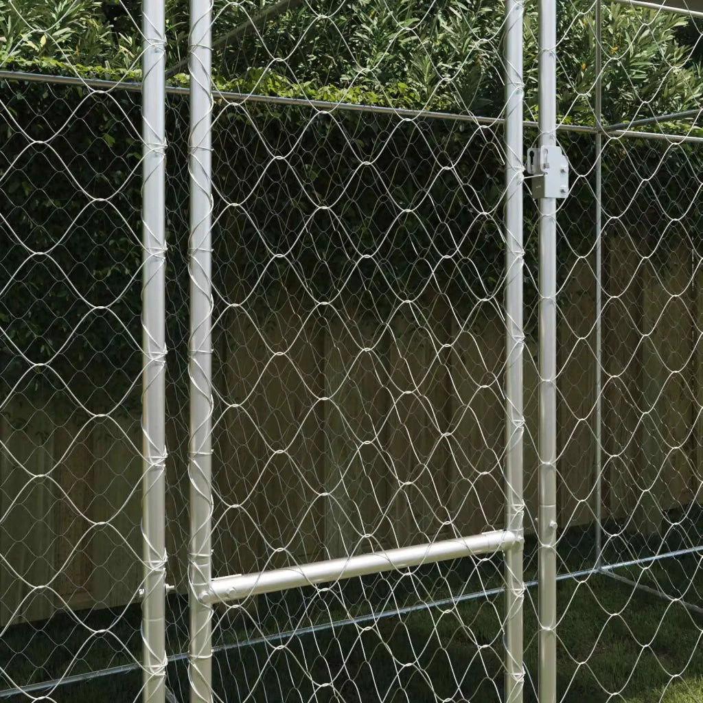 Gabbia per Cani con Tetto Argento 800 x 200 x 256 cm 3368300