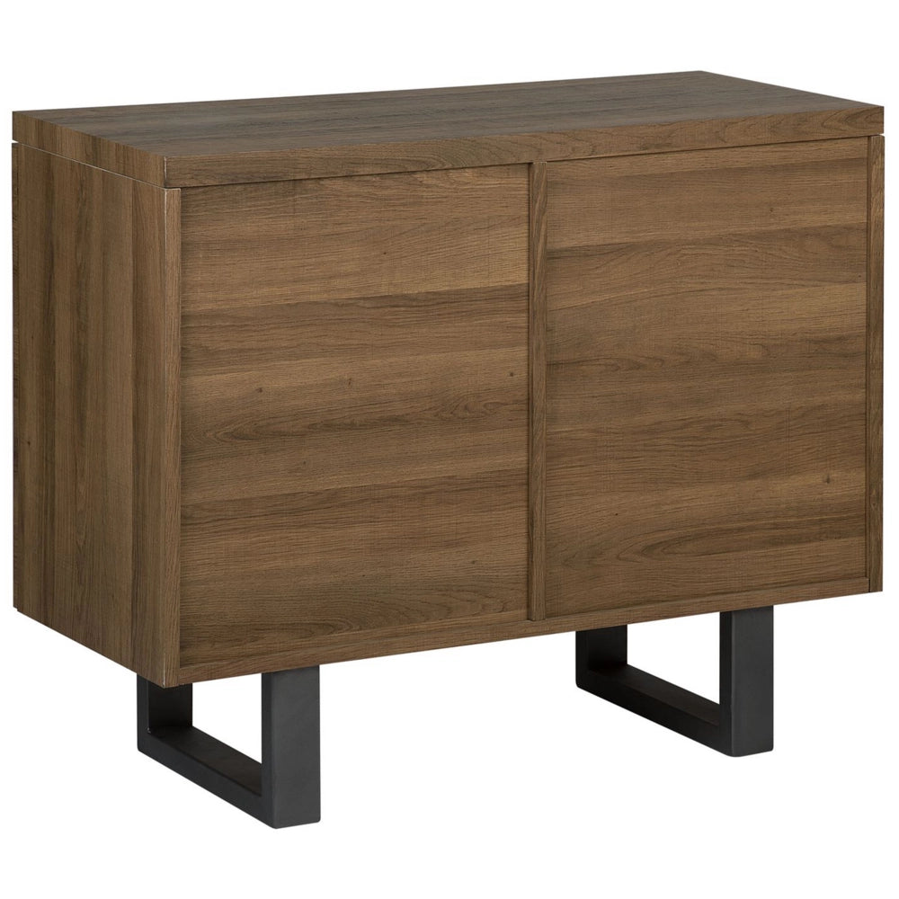 Madia credenza a 2 ante in legno scuro metallo grigia in alluminio con ripiani Mobile contenitore per la casa industriale