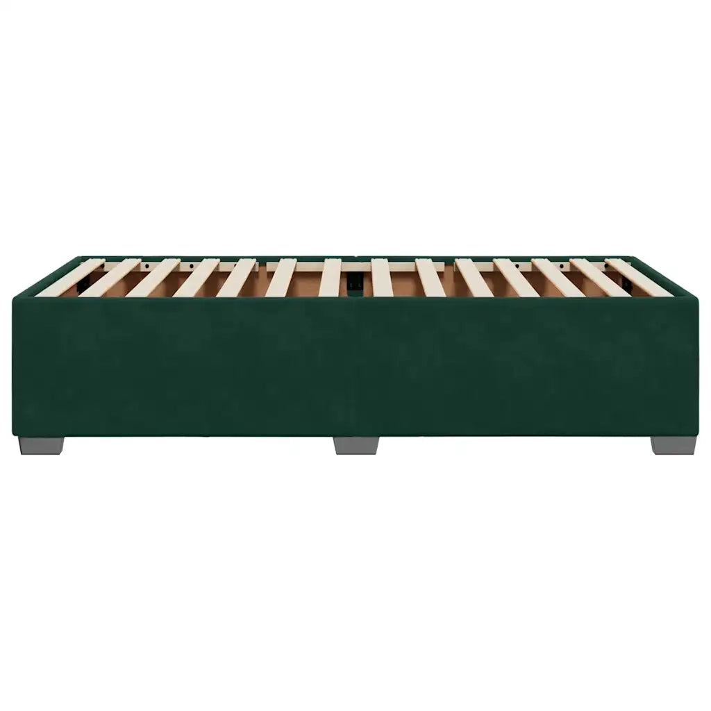 Giroletto senza Materasso-Struttura Letto Verde Scuro 90x190 cm in Velluto 130841