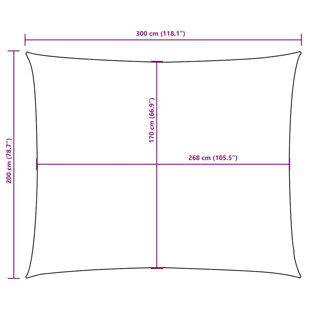 Parasole a Vela Oxford Rettangolare 2x3 m Arancione