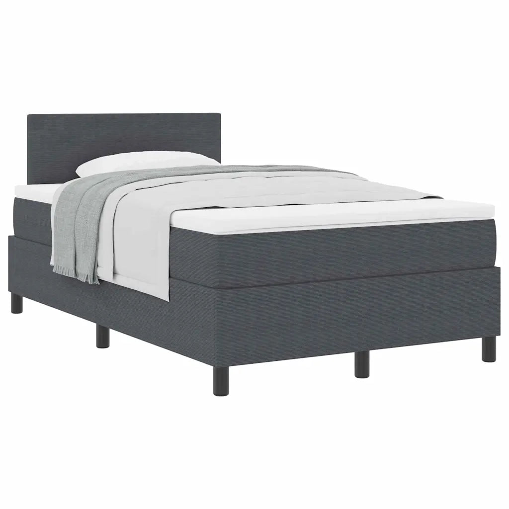 Letto a molle con testiera Grigio Scuro e Bianco 120 x 200 cm 3337508