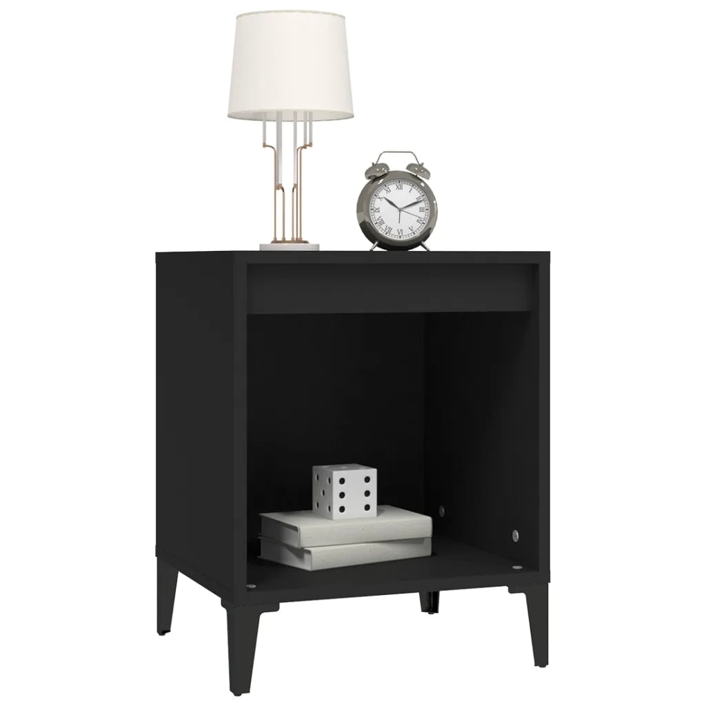 Comodino Nero 40x35x50 cm 821876