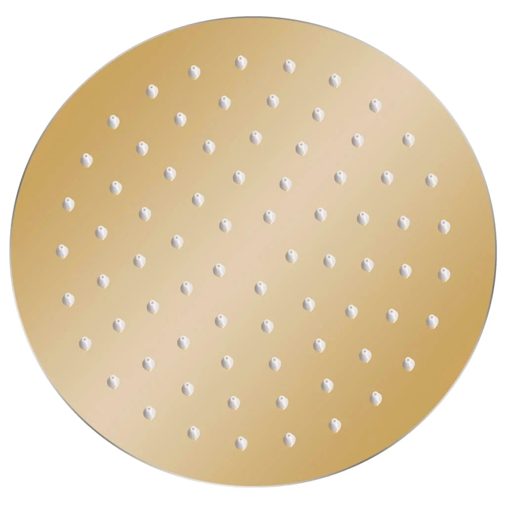 Soffione doccia a pioggia soffione doccia a spruzzo doccetta accessorio da bagno acciaio inox rotondo 20 cm oro 02_0002085