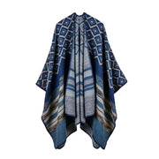 Nuovo scialle da donna in cashmere a righe con stelle, extra lungo e spesso, scialle multiuso.