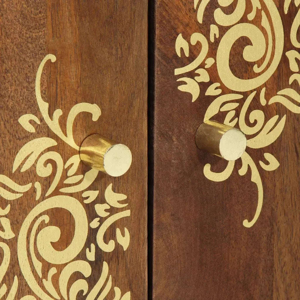 Credenza | Madia | Buffet da pranzo | Armadio da pranzo Marrone 60 x 33 x 75 cm Legno di mango massello