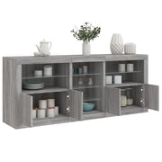 Credenza con Luci LED Grigio Sonoma 162x37x67 cm 3209035