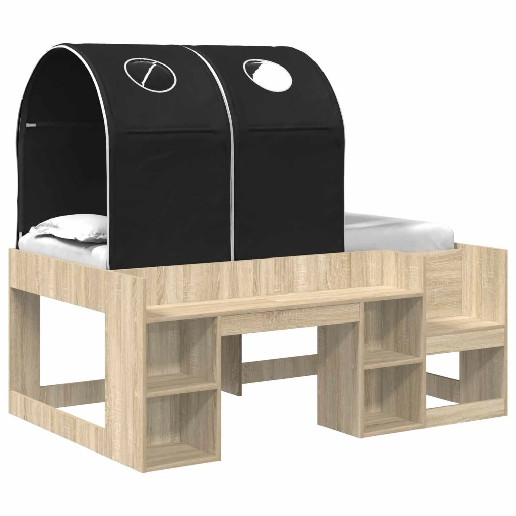 Letto con Tunnel 3 pz Rovere Sonoma e Nero Legno ingegnerizzato 3423508